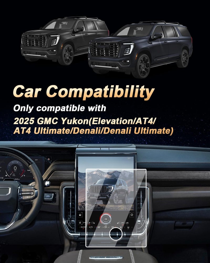 EcoZen حامي شاشة GMC Yukon 2026 - لسيارة GMC Yukon/Yukon XL 2025-2026 بحجم 16.8 بوصة - زجاج مقسى HD 9H ملحقات 2025-2026 Yukon (Elevation/AT4/AT4 Ultimate/Denali/Denali Ultimate) لامع - Image 2